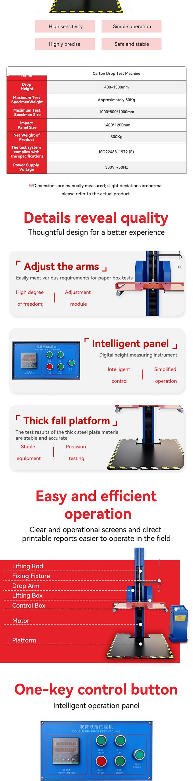 topil logi guard™ single arm drop tester – high capacity impact resistance testing for cartons & large packages