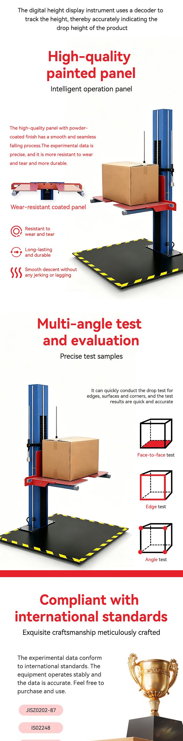 topil logi guard™ single arm drop tester – high capacity impact resistance testing for cartons & large packages