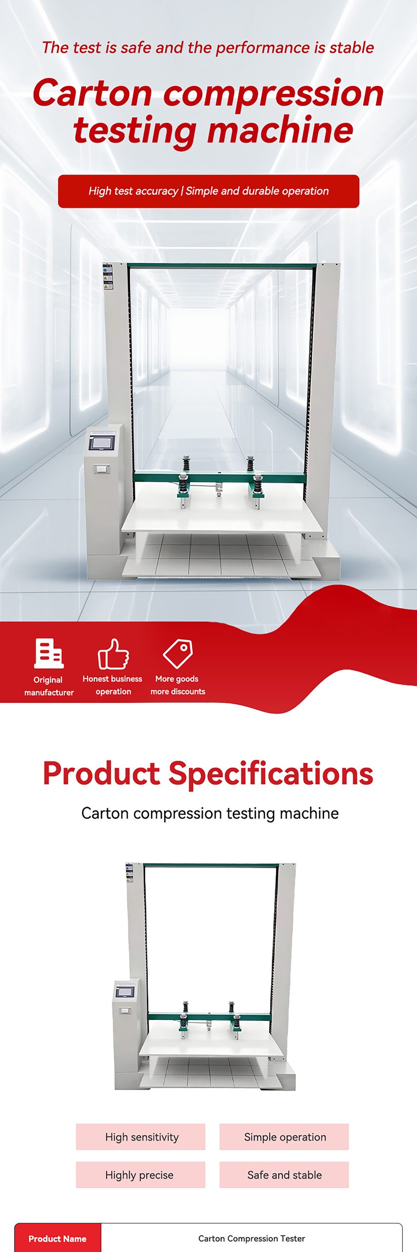 topil fortis box™ carton compression tester – high precision bct for stacking & crush resistance testing