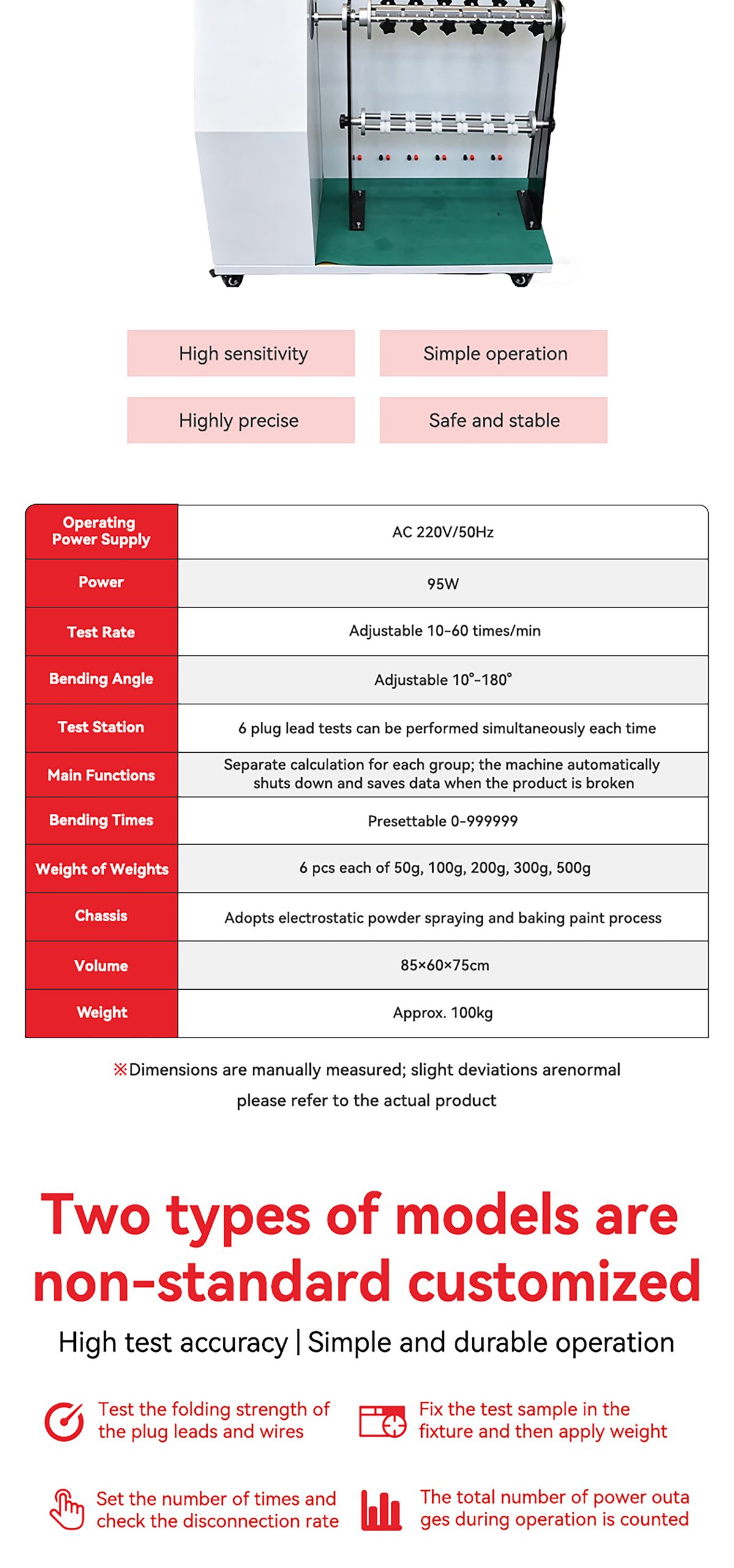 topil flex guard™ wire bending & swing tester – precision cable durability testing system with 6 station independent monitoring